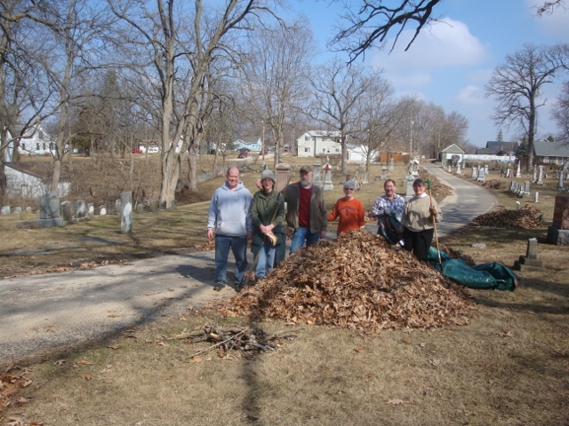 cemetery clean-up volunteers