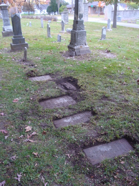 cemetery markers after clean up