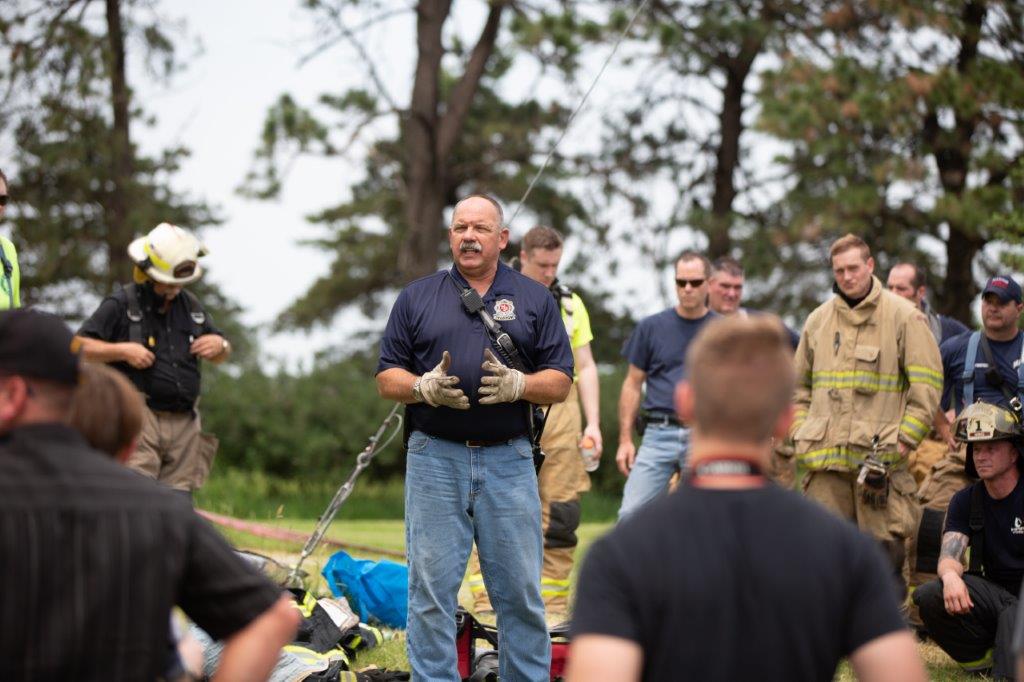 firefighters getting instructions