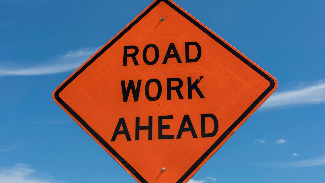 road work ahead sign