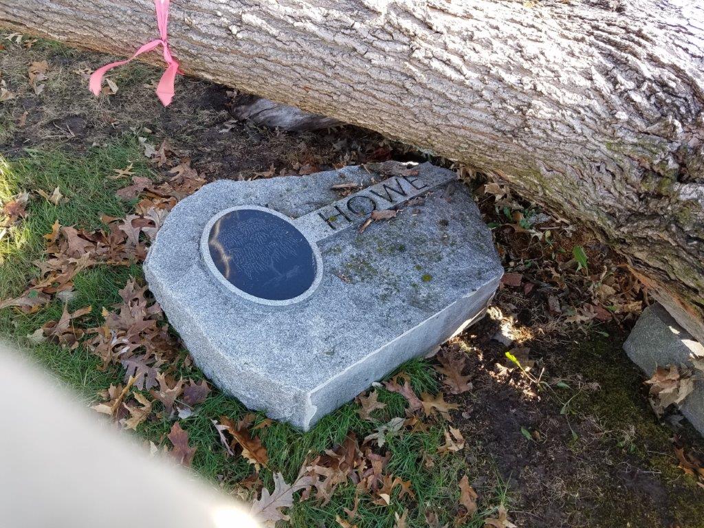 headstone damaged in derecho