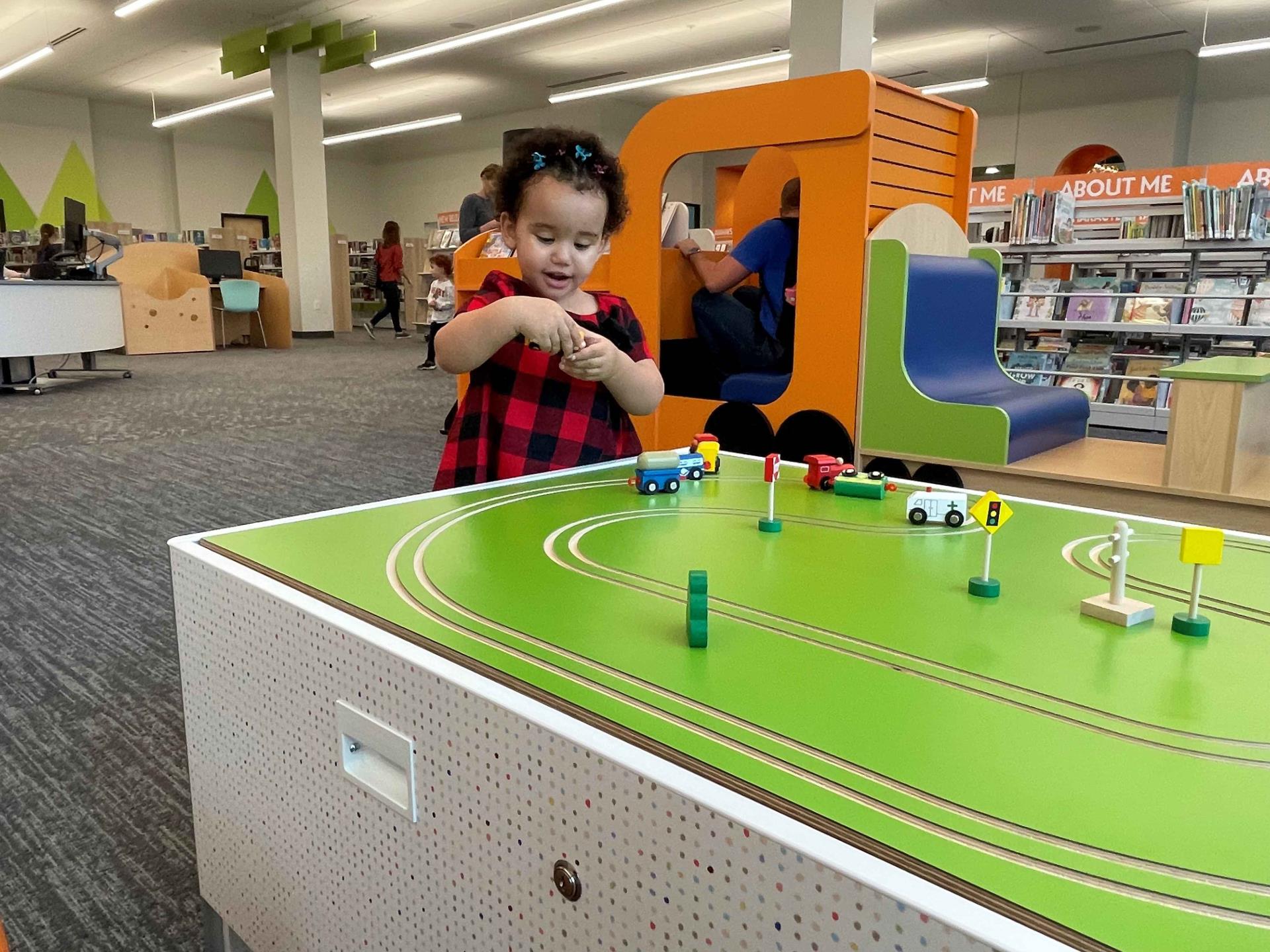 girl at library