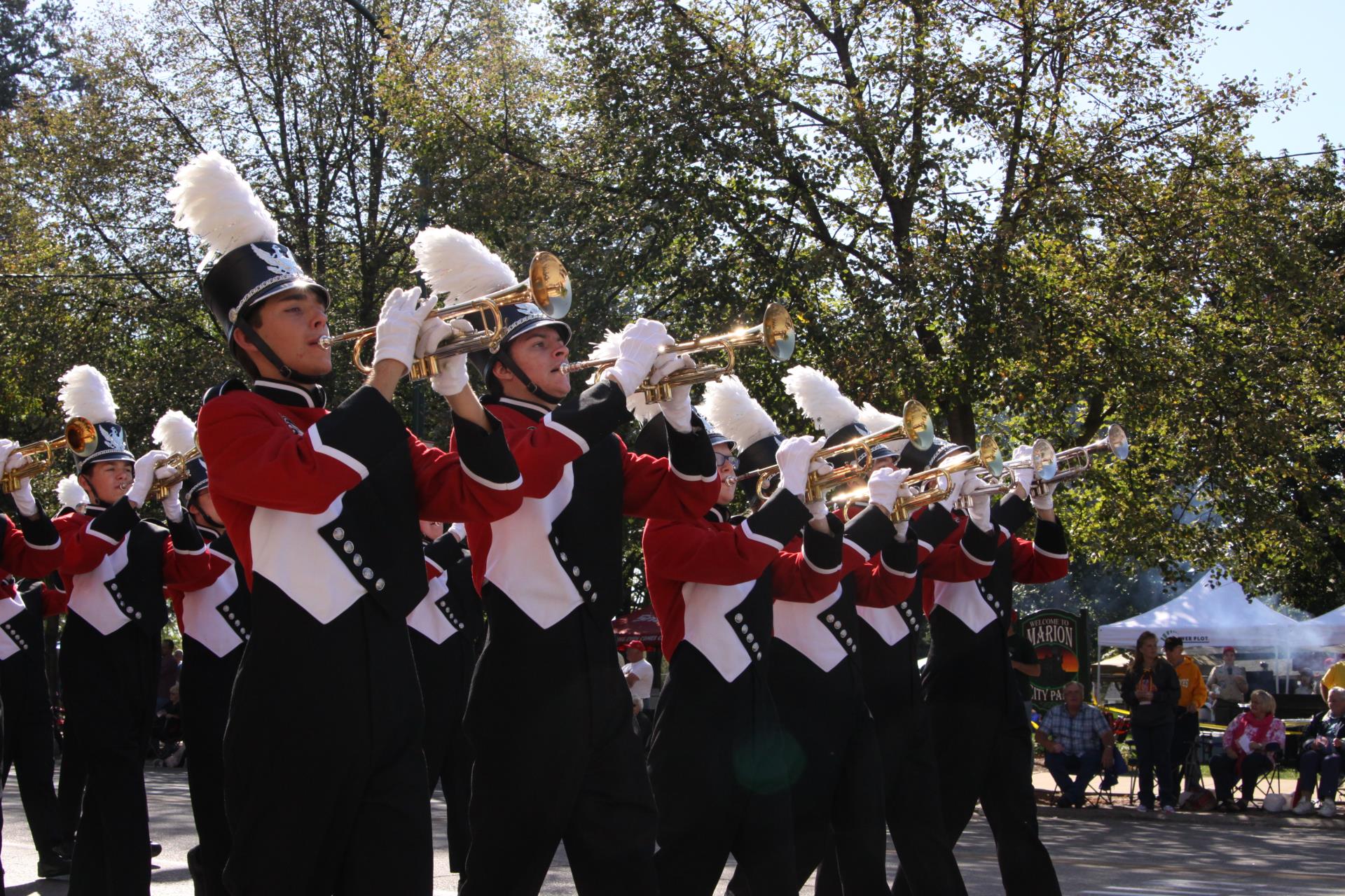 linn mar marching band in parade