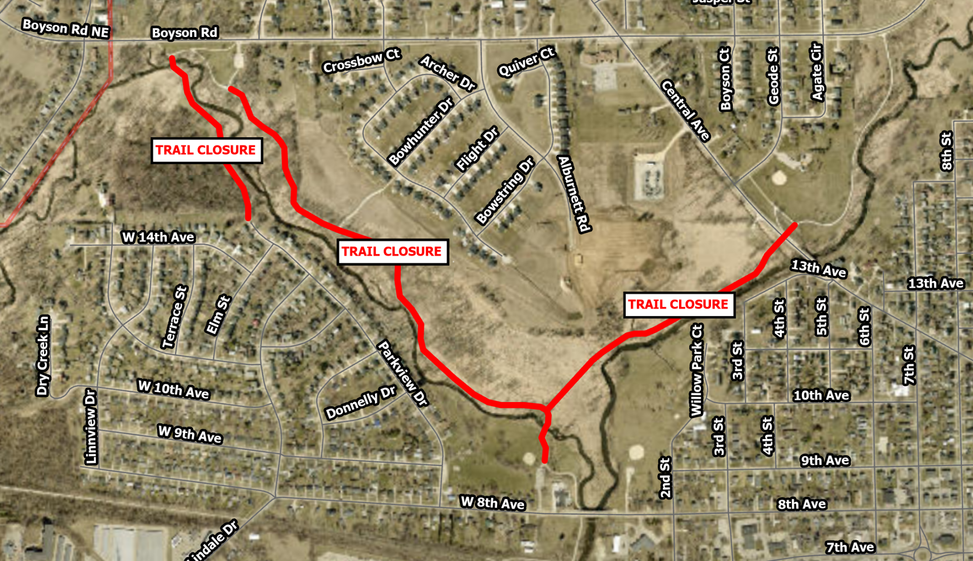 Boyson Trail and Indian Creek Trail Closures