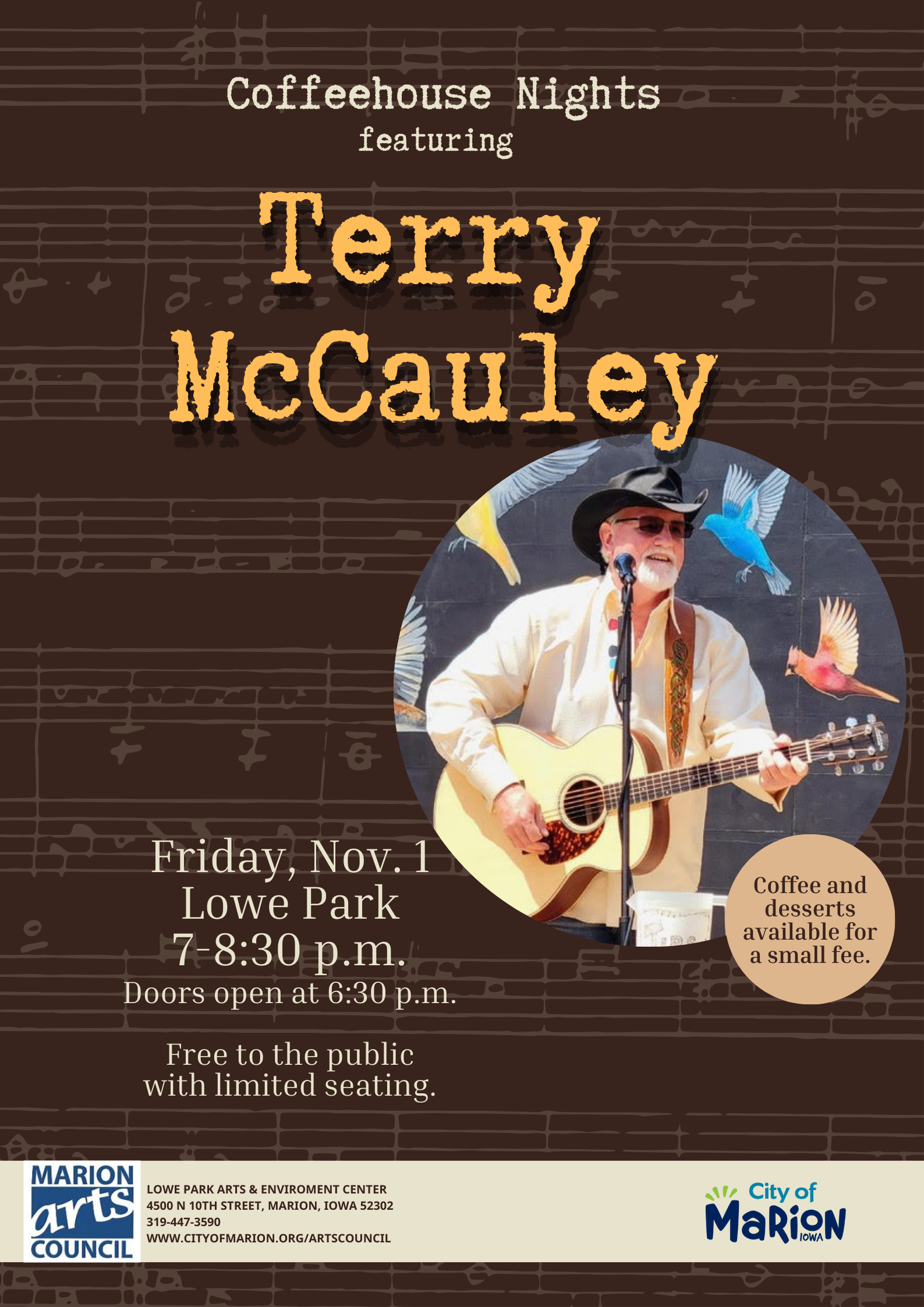 Coffehouse Terry McCauley 2024 poster